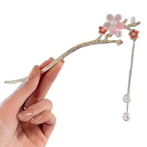 Mzshne Chinesische Retro-Haarspange, tropfende Ölperle, Pflaume, Kopfschmuck für Damen, Mädchen und Friseursalon Mzshne Chinesische Retro-Haarspange, tropfende Ölperle, Pflaume, Kopfschmuck für Damen, Mädchen und Friseursalon von Mzshne