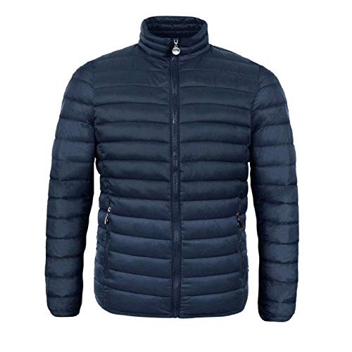 N+1 Daunenjacke für Herren, leicht, 100 g, große Größen, XXL, 3XL, 4XL, 5XL, Daunenjacke, Blau XXL von N+1