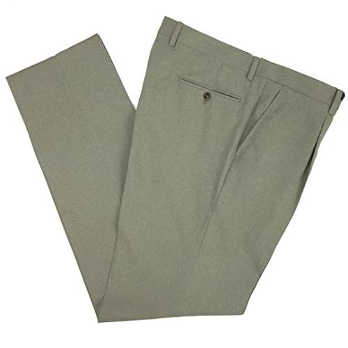 N+1 Herren-Hose klassisch aus frischer Wolle mit Pens Schritt hoch Bein elegant gerader Tasche leicht Sommer, Beige 50 von N+1