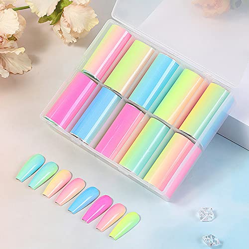 10 Rollen/Box Rainbow Gradient Nail Transfer Sticker Decals Folien Sternenhimmel Papier Nail Art Dekoration 10 Rollen/Box Rainbow Gradient Nail Transfer Sticker Decals Folien Sternenhimmel Papier Nail Art Dekoration von N\\A
