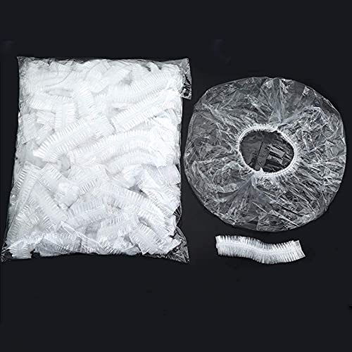 100 Stück Einweg-Haargummi-Duschkappen, groß und dick, aus Kunststoff, für Damen, Duschhause, Hotel und Wohnzimmer, von Furnrubden