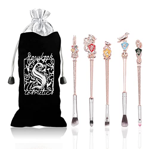 5-teiliges Harry-Potter-Make-up-Pinsel-Set, ZHULIA – Metallgriff, Make-up-Pinsel-Set für Frauen, Make-up-Pinsel für Foundation, Blending Rouge, Concealer, Geschenk, Rosa von N\A