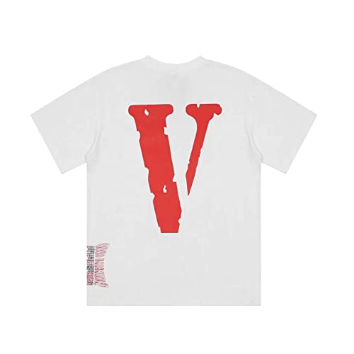 Amerikanische Marke Vlone Brief Große V Kurzarm T-Shirt Männer und Frauen Paar Lose Straße Hip Hop Halbe Hülse, Weiß, S von N\\A