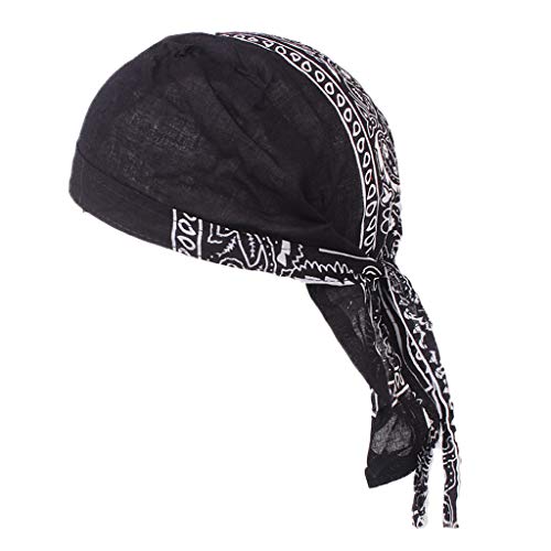 Durag Skull Cap Haarausfall Kopftuch Muslim Bandana Turban Rot, Schwarz , Einheitsgröße von N\A