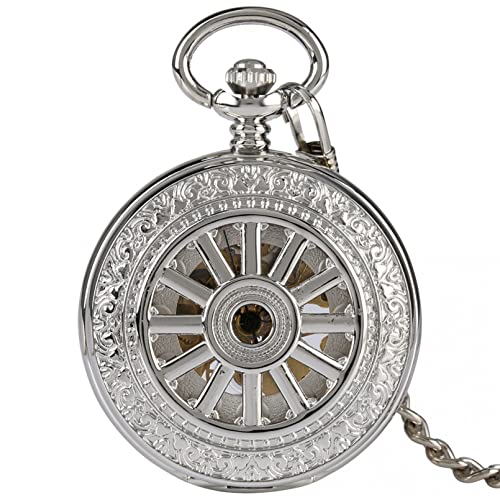 Herren- und Damenaccessoires Retro Mechanische Taschenuhr Klassische Hohles Skelett Handaufzug Männliche Uhr Steampunk Anhänger FOB Kettenuhren Hochzeitstag Vatertag Weihnachten Geburtstagsgeschenk von N/Ａ