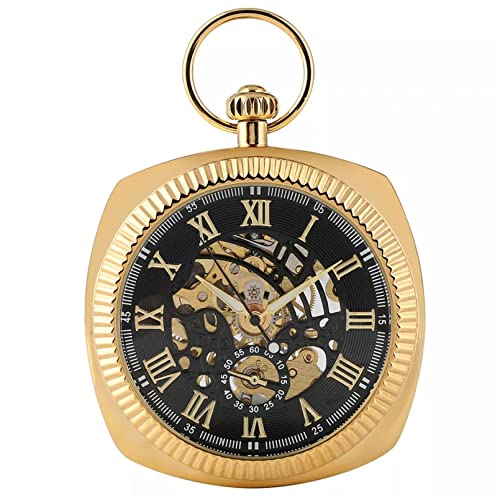 N/Ａ Accessoires für Herren und Damen Antike mechanische Taschenuhr mit Handaufzug römische Ziffern Display Taschenuhr mit Kette Hochzeitstag Vatertag Weihnachten Geburtstagsgeschenk von N/Ａ