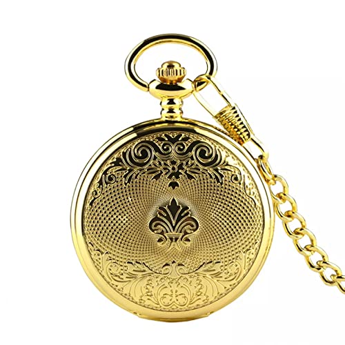 N/Ａ Accessoires für Herren und Damen Gold Mechanische Taschenuhr Exquisite Handaufzug Anhänger Uhr Fob Taschenkette für Männer Frauen Hochzeitstag Vatertag Weihnachten Geburtstagsgeschenk von N/Ａ