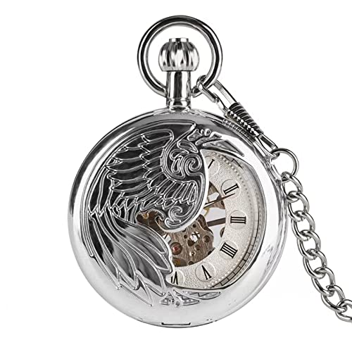 N/Ａ Accessoires für Herren und Damen Mechanische Taschenuhr Römische Ziffern Anhänger Uhr Geschenke für Männer Frauen Hochwertige Handaufzug Hochzeitstag Vatertag Weihnachten Geburtstagsgeschenk von N/Ａ