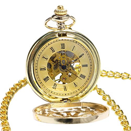 N/Ａ Herren- und Damenaccessoires Antike Retro Hohlrad Steampunk Mechanische Taschenuhr Fob Uhren Anhänger Uhr Geschenke für Männer Frauen Hochzeitstag Vatertag Weihnachten Geburtstagsgeschenk von N/Ａ