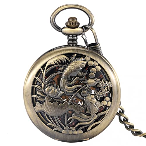 N/Ａ Hollow Pisese Manuelle Mechanische Messing Taschenuhr Damen Roségoldene Romen Ziffern Zifferblatt Herren Praktische Uhr Dicker Anhänger Hochzeitstag Vatertag Weihnachten Geburtstagsgeschenk von N/Ａ