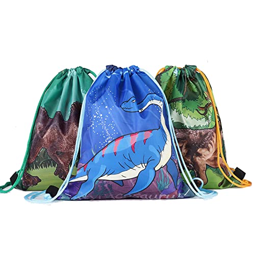 NA 6 Stück Dinosaurier Kordelzug Taschen für Kinder, Dinosaurier Kordelzug Rucksäcke, Turnbeutel mit Kordelzug, Kindergeburtstag Turnbeutel für Kinderparty Geburtstag Karneval Geschenktüten Party, S von N\A