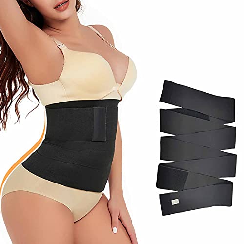 NA Invisible Wrap Waist Trainer Tape,Women Slimming Tummy Belt,Tighten The and Abdomen,Belt Girdle Resistance Bands,Adjustable Body Shaper Belt (4 Meters), Schwarz von N\A