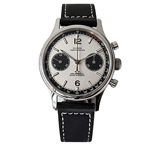 1963 Chronograph Mechanische Seagull ST1901 Bewegung Fliegeruhr Herren 38mm 40mm Saphirglas Herrenuhren 2021 montre Homme (38mm White), (STH1548) von N\C