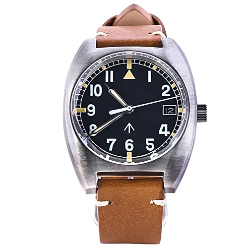 NC Baltany Mechanische Militäruhr für Herren Kleines Zifferblatt Dome Glass Reloj Militar Hombre 10BAR Air Force Clock Tribute 60s NH35 Pilot Watch (Color 1) von N\C