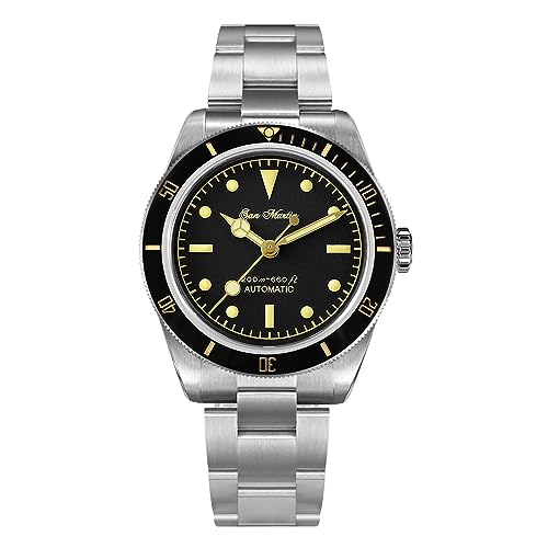 NC San Martin 6200 Diver Herrenuhr Mechanisch Automatik Edelstahl Uhren Saphirglas 20ATM Wasserdicht NH35 Uhrwerk (with Logo) von San Martin