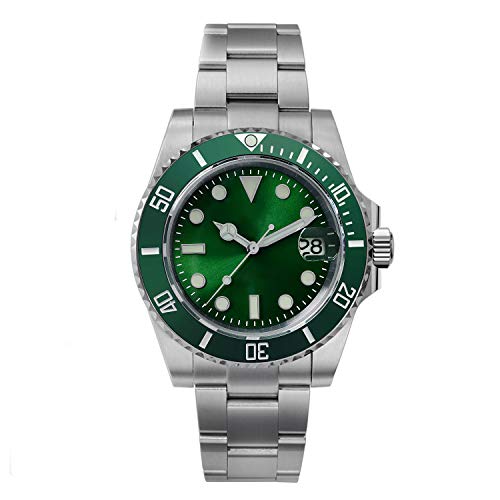 NC San Martin Diver Ghost Luxusuhr Saphirglas Herren Automatik Mechanische Herrenuhren Keramiklünette Armbanduhr (Green no Logo) von NC