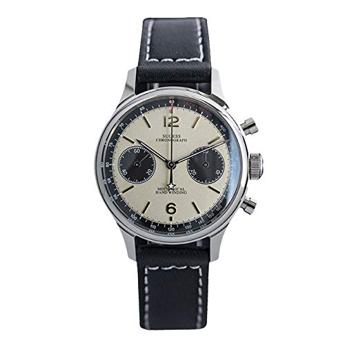 NC Neue Fliegerchronograph Mechanische Herrenuhr 50m wasserdichte Herrenuhr ST19 Seagull Movement Edelstahl Handaufzug Uhren (Color 1) von NC