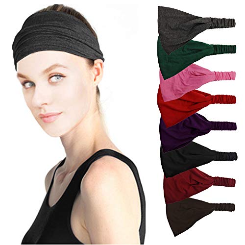 Pack of 8 sports headbands for women, Sweatband Non-Slip for Women for Jogging, Running, Hiking, Cycling and Motorcycling, moisture-wicking sweatband von N\C
