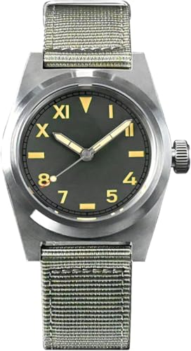 NC San Martin 38mm SN031G Retro-Militäruhren Saphirglas 200M wasserdichte automatische Edelstahl-Taucher-Armbanduhr für Männer (Green) von NC