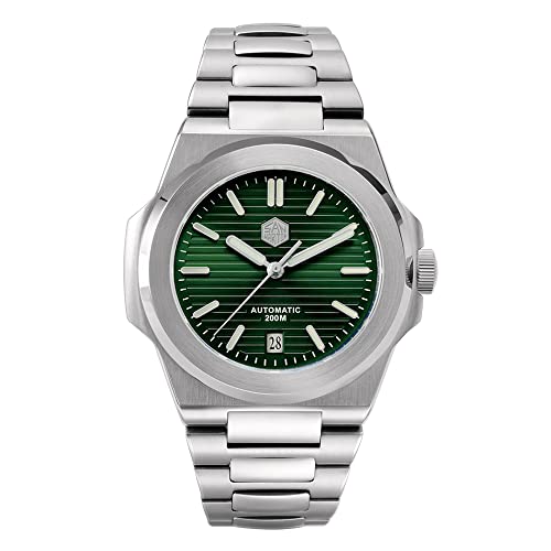 San Martin Luxury Business Diver Herrenuhren Saphirglas Retro Classic Edelstahl Herren Automatik Mechanische Uhren 20Bar Luminous PT5000 Armbanduhr (Green), SN076 von NC