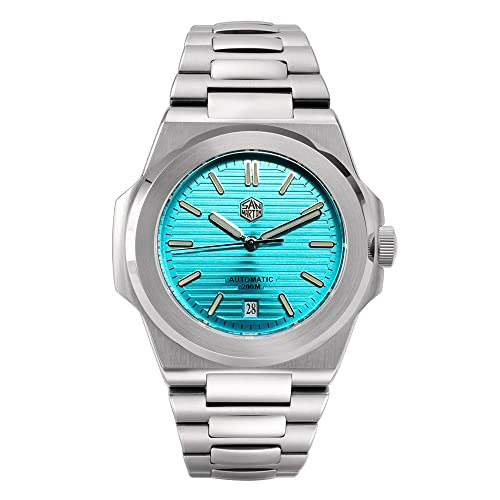 San Martin Luxury Business Diver Herrenuhren Saphirglas Retro Classic Edelstahl Herren Automatik Mechanische Uhren 20Bar Luminous PT5000 Armbanduhr (Sky Blue), SN076 von NC