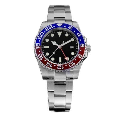 NC San Martin Neue SN016G Herren GMT Automatikuhren Saphirglas 200m wasserdichte Mode Edelstahl Armbanduhr (Color 1) von N\C