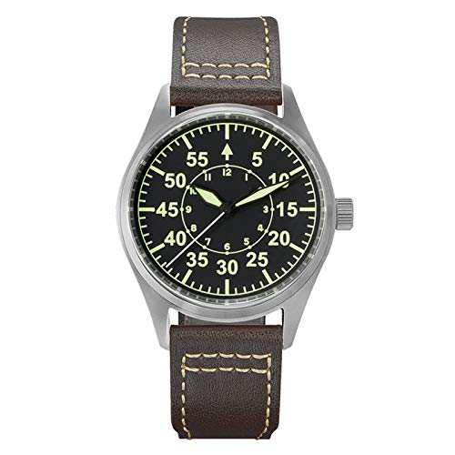 NC San Martin Titanium Pilot Watches Vintage Military Armbanduhr NH35 Uhrwerk Automatische mechanische Herrenuhren (dial 2) von N\C