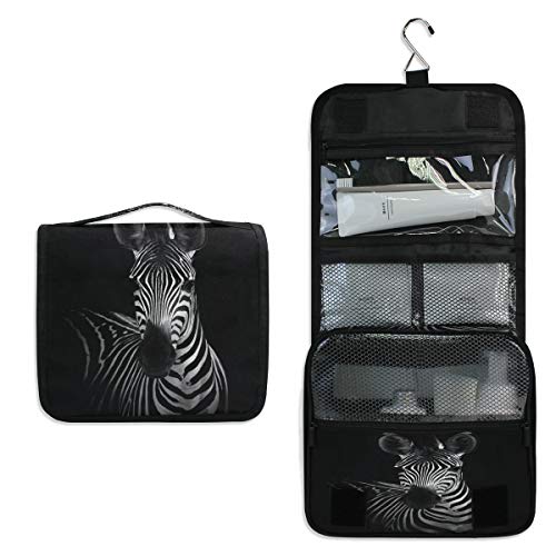 RXYY Hängend Kulturtasche Afrikanisch Zebra Schwarz Aquarell ausklappbar Bad Turnhalle Kulturbeutel Veranstalter tragbar kosmetisch Waschtasche für Frauen Mädchen von HMZXZ