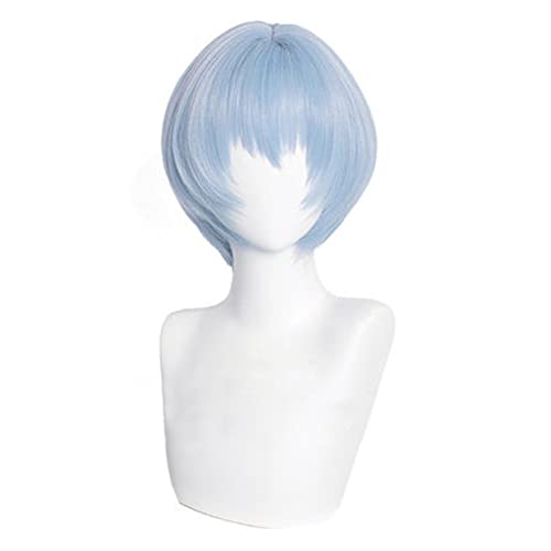 Anime EVA Rei Ayanami Cosplay Perücke Hellblau Halloween Party Perücken für Frauen und Mädchen (Kurz) von N\P