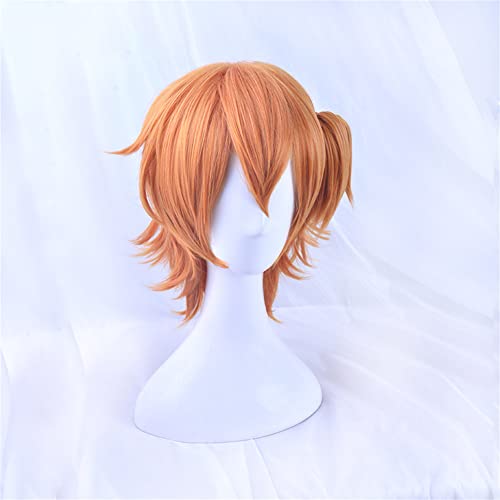 Anime Yarichin Bitch Bu Club Cosplay Perücke Kurzes Orange Pferdeschwanz Halloween Party Perücken für Männer Jungen (Kyousuke Yaguchi) von N\P