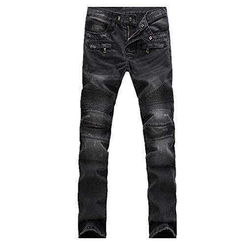 Herren Casual Biker Denim Jeans Stretch Denim Pants Solid Slim Fit Jeans Männlich Street Skinny Hose Gr. 33W, 2 Herren Casual Biker Denim Jeans Stretch Denim Pants Solid Slim Fit Jeans Männlich Street Skinny Hose Gr. 33W, 2 von N\P