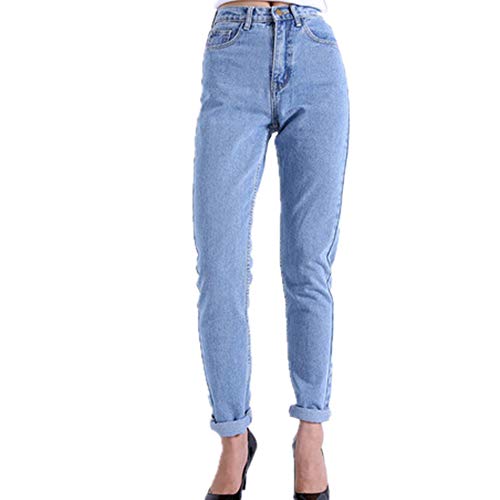 NP Hose Vintage High Waist Jeans Frau Boyfriends Damen Jeans volle Länge Mama Jeans Cowboy Gr. 52 FR, blau2 von N\P