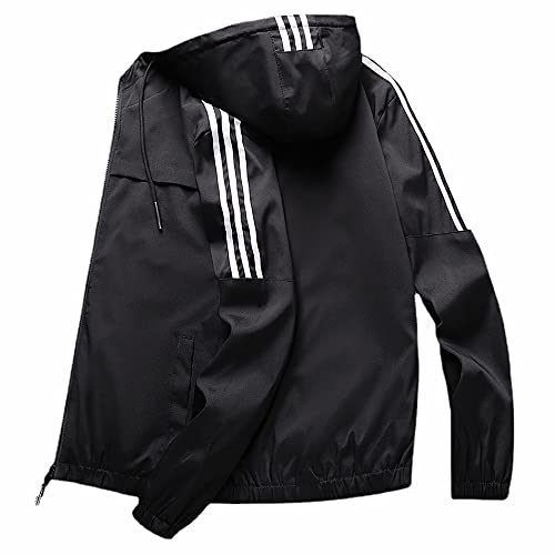 NP Jacket Herren Frühling und Herbst Casual Thin Top Kapuzenjacke, Schwarz , L von N\P