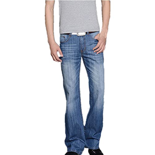 NP Jeans Herren Big Flared Jeans Bootcut Bein ausgestellt, lockere Passform, hohe Taille, hellblau, 38 von N\P