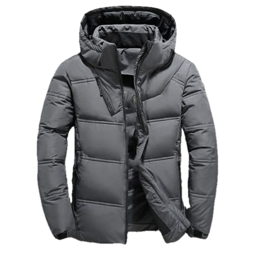 Winter Daunenjacke Herren Schnee Dicke Parka Mäntel Casual Slim Hooded Windbreaker, dunkelgrau, M von N\P