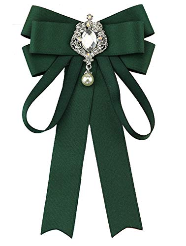 N/X INSUNNY Schleife brosche Schleifenbrosche mit Strass Fliege Anstecknadel Pin Boutonniere Broschennadeln für Damen Herren (Grün) von N/X