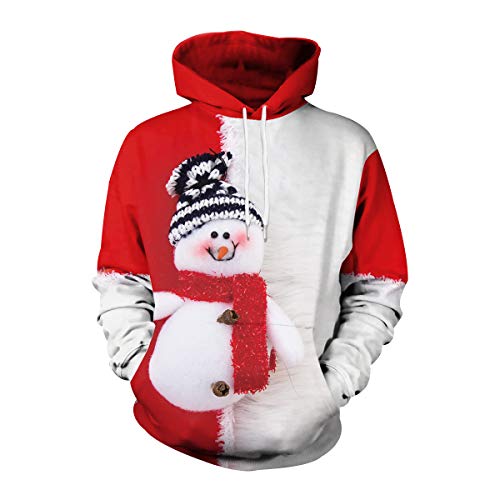 Ugly Christmas Hoodie Weihnacht Pullover Xmas Jumper Ugly Lustige Weihnachtspullover Herren Damen Hässlicher Weihnachtspulli Weihnachts Sweatshirt Kapuzenpullover Weihnachten Rentier Hässliche L von N \ A