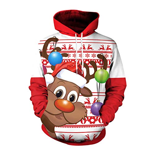 Ugly Christmas Hoodie Weihnacht Pullover Xmas Jumper Ugly Lustige Weihnachtspullover Herren Damen Hässlicher Weihnachtspulli Weihnachts Sweatshirt Kapuzenpullover Weihnachten Rentier Hässliche XXL Ugly Christmas Hoodie Weihnacht Pullover Xmas Jumper Ugly Lustige Weihnachtspullover Herren Damen Hässlicher Weihnachtspulli Weihnachts Sweatshirt Kapuzenpullover Weihnachten Rentier Hässliche XXL von N \ A