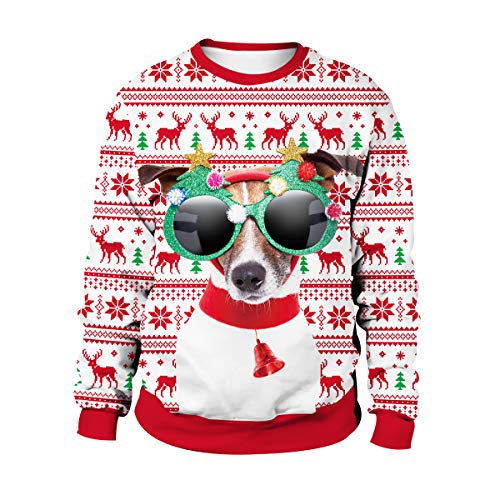 Ugly Christmas Pullover Xmas Jumper Ugly Lustige Weihnachtspullover Herren Damen Couple Hässlicher Weihnachtspulli Sweatshirt Weihnachten Weihnacht Pullover Hässliche Weihnachtspullis Lustiger XXL von N \ A