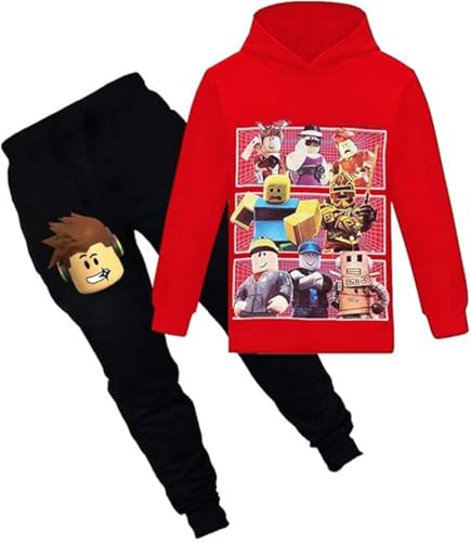 N /A Kapuzenpullover Jungen Hoodies Kinder Spiel Outfits Karikatur Charaktere Pullover Baumwolle Mädchen Hosen Kleidung Sets von N /A
