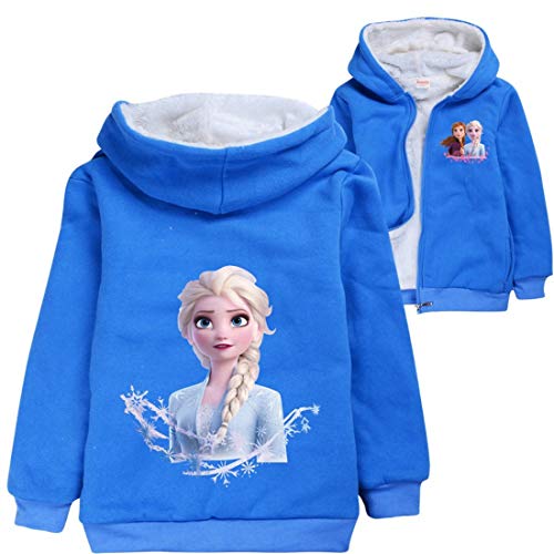 LOL Kleine Mädchen Prinzessin bedruckte Hoodies Herbst Winter Mantel Einhorn Jacke Kinder Pullover Kleidung Weihnachten Cardigan Geschenk Wolle Kostüme, Blau 3, 5-6 Jahre von N /D