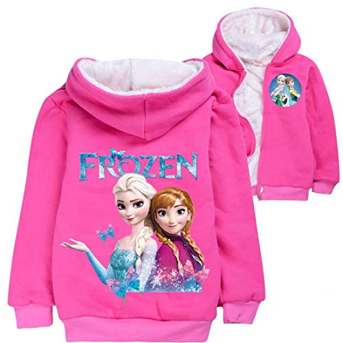 LOL Kleine Mädchen Prinzessin bedruckte Hoodies Herbst Winter Mantel Einhorn Jacke Kinder Pullover Kleidung Weihnachten Cardigan Geschenk Wolle Kostüme, Rose 1, 128 von Temolie