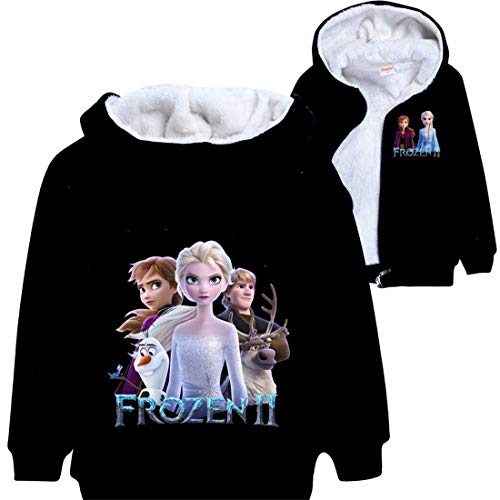 LOL Kleine Mädchen Prinzessin bedruckte Hoodies Herbst Winter Mantel Einhorn Jacke Kinder Pullover Kleidung Weihnachten Cardigan Geschenk Wolle Kostüme, schwarz 2, 140 von N /D