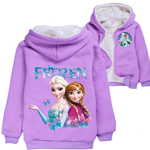 Temolie LOL Kleine Mädchen Prinzessin Gedruckt Hoodies Herbst Winter Mantel Einhorn Jacke Kinder Pullover Kleidung Weihnachten Strickjacke Geschenk Wolle Kostüme, Lila 1, 140 von Temolie