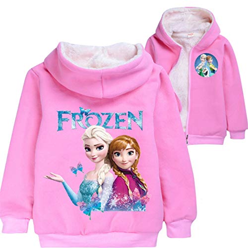 LOL Kleine Mädchen Prinzessin bedruckte Hoodies Herbst Winter Mantel Einhorn Jacke Kinder Pullover Kleidung Weihnachten Cardigan Geschenk Wolle Kostüme, rosa (1), 4-5 Jahre von Temolie