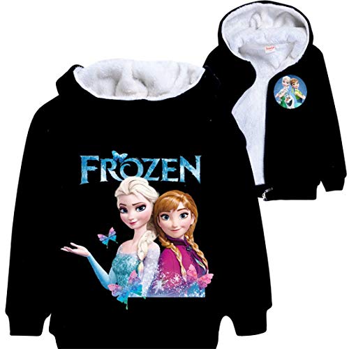 LOL Kleine Mädchen Prinzessin bedruckte Hoodies Herbst Winter Mantel Einhorn Jacke Kinder Pullover Kleidung Weihnachten Cardigan Geschenk Wolle Kostüme, schwarz 1, 5-6 Jahre von N /D