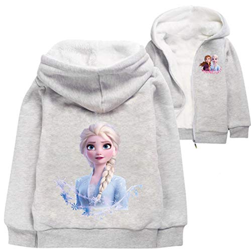 LOL Kleine Mädchen Prinzessin bedruckte Hoodies Herbst Winter Mantel Einhorn Jacke Kinder Pullover Kleidung Weihnachten Cardigan Geschenk Wolle Kostüme, Grau 3, 128 von N /D