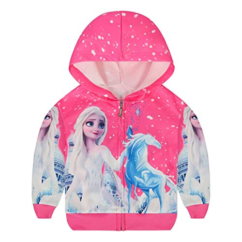 Little Girls LOL 3D Tier bedruckte Hoodies Herbst Winter Mantel süße Einhornjacke Kinderkleidung, Rose 5, 3-4 Jahre von N /D