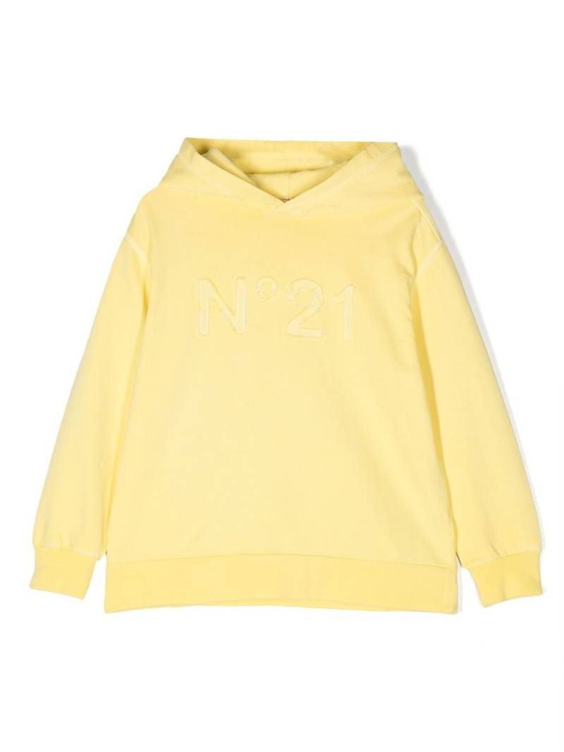 Nº21 Kids Klassischer Hoodie mit Logo-Patch - Gelb von Nº21 Kids