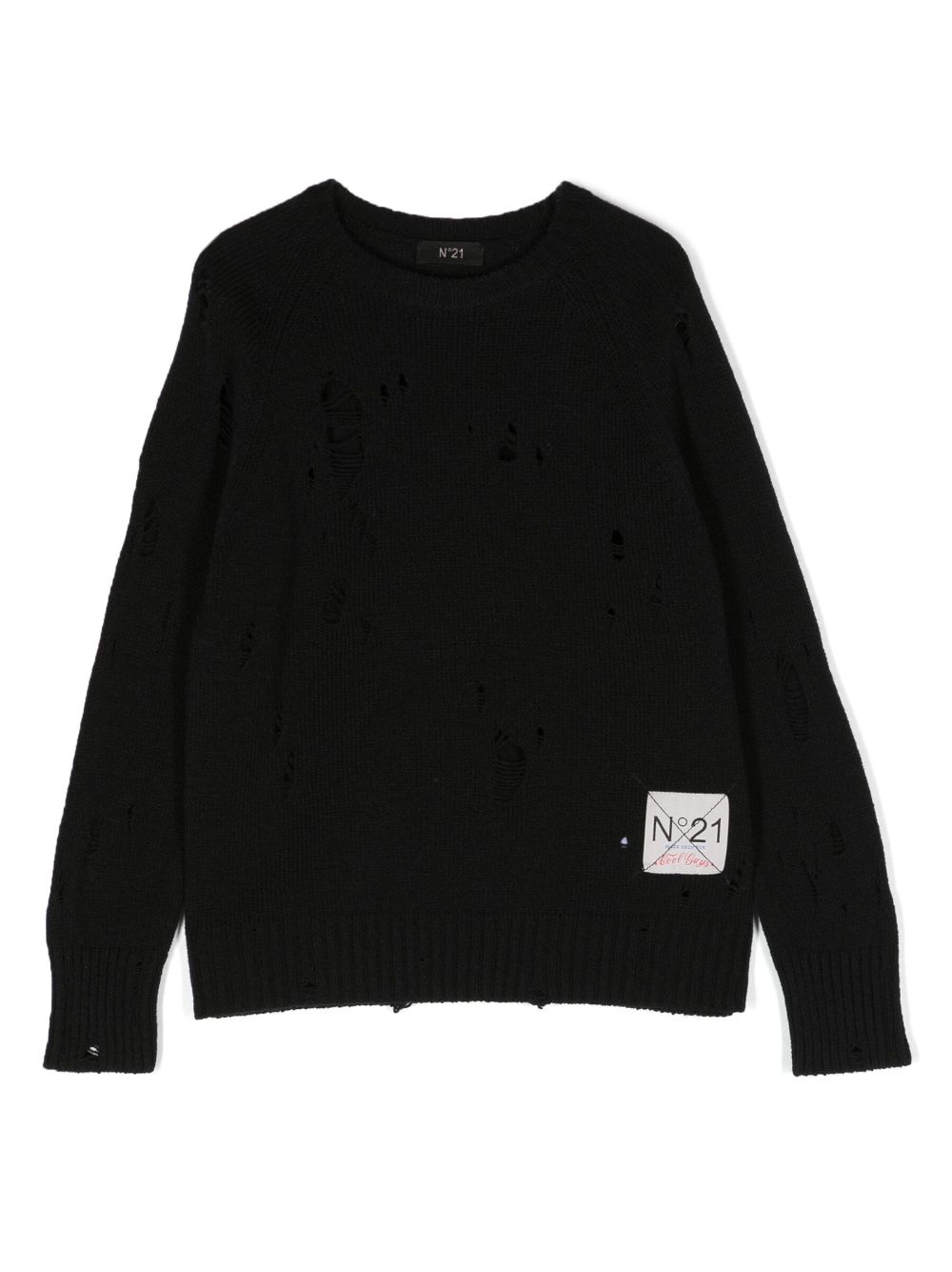 Nº21 Kids Pullover im Distressed-Look - Schwarz von Nº21 Kids